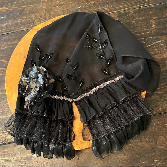 Mary Frances Accessories - Mary Frances Black Lace Scarf Wrap